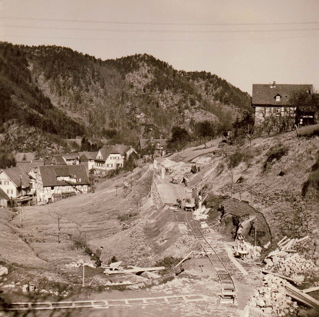 Bau der Reingartenstraße 1955