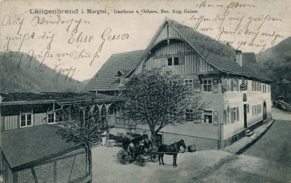 Gasthaus "Zum Ochsen" 1908, Postkarte